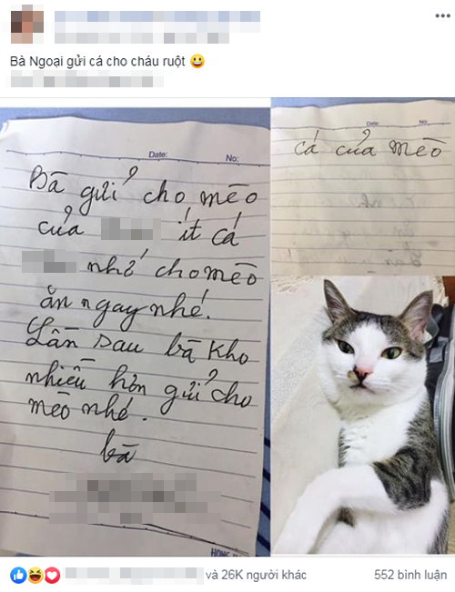 Hí hửng được bà ngoại gửi cá kho, cháu gái "khóc ròng" khi đọc tờ giấy nhắn ảnh 1 Chia sẻ nhận được hàng chục nghìn lượt thích.