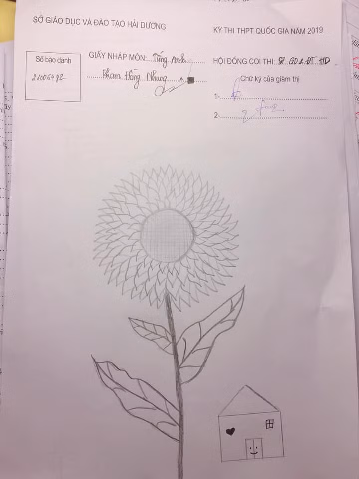 “Cười chảy nước mắt” siêu phẩm hội hoạ trên giấy nháp của sĩ tử ảnh 12