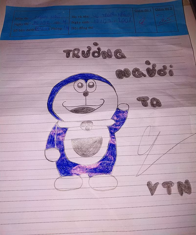 “Cười chảy nước mắt” siêu phẩm hội hoạ trên giấy nháp của sĩ tử ảnh 3