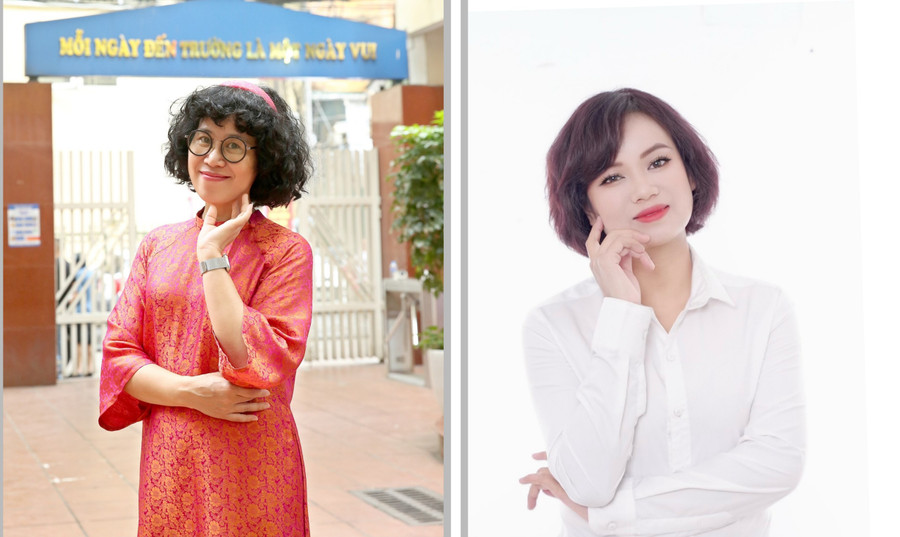 Cô Vân Hồng (trái) và cô Hương Thảo (phải) cùng đưa ra một số nhận định về đề Ngữ văn.