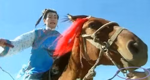 Chẳng biết vị đại hiệp phương nào có võ công cái thế đến mức dắt mũi một con ngựa đang phi nước đại thế kia.