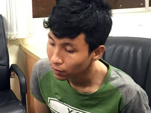 Tuấn Anh tại cơ quan điều tra. Ảnh: Thái Hà