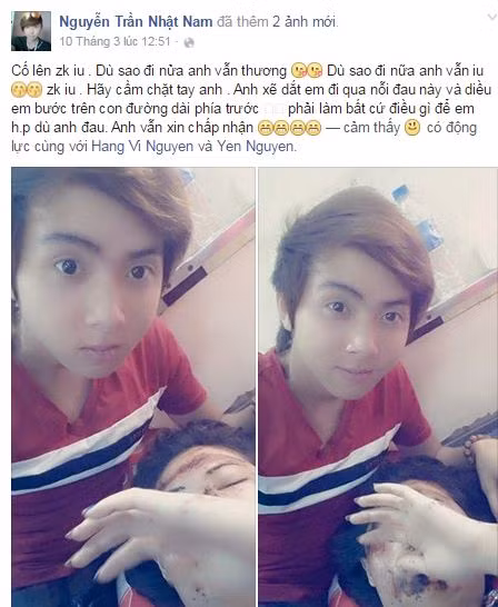 Nguyễn Trần Nhật Nam - chàng trai Quy Nhơn luôn ở bên chăm sóc cho bạn gái khi cô bị tai nạn và nói với cô rằng cho dù cô có xấu xí, có mập ú thì vẫn yêu thương và che chở cho cô. Câu chuyện của Nhật Nam và bạn gái đã từng khiến cho rất nhiều người xúc động tới rơi nước mắt.