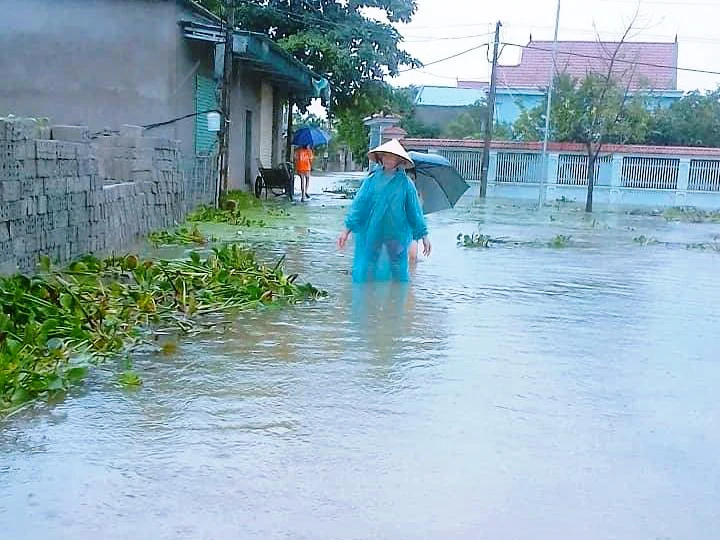 Huyện Yên Thành có nhiều xã đường giao thông bị ngập