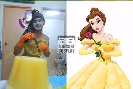 Hãng Disney có lẽ sẽ phải xem xét lại về bộ váy vàng của nàng Belle và dĩ nhiên, “nhà Chuột” đâu thể ngờ rằng sẽ có lúc sắc vàng này được làm từ… thạch và áo mưa