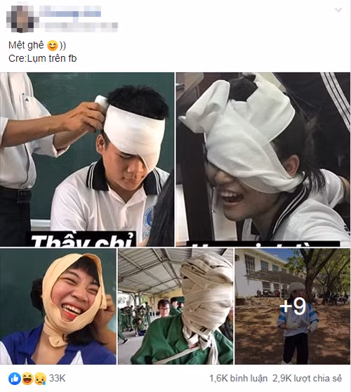 Cười “té ghế” giờ học... băng vết thương ảnh 1 Bài đăng nhận được hàng chục nhìn lượt thích.
