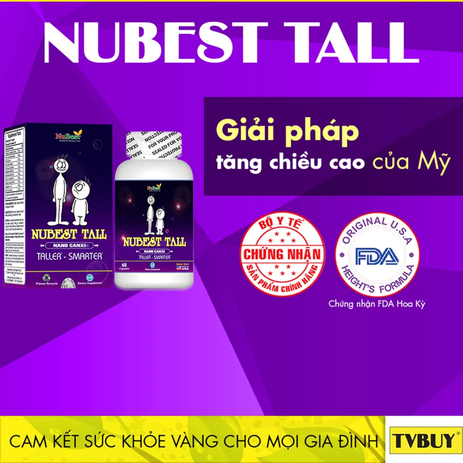 Sản phẩm thực phẩm bảo vệ sức khỏe Nubest tall được quảng cáo trên website http://giaitrigame.net.