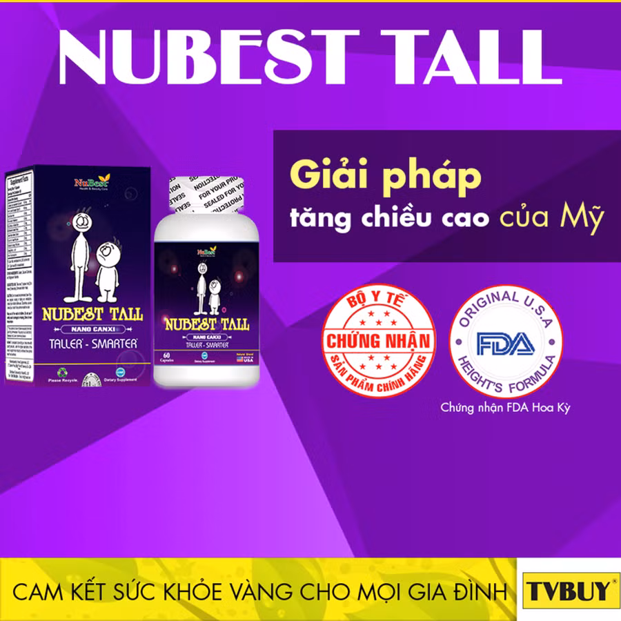 Sản phẩm thực phẩm bảo vệ sức khỏe Nubest tall được quảng cáo trên website http://giaitrigame.net.