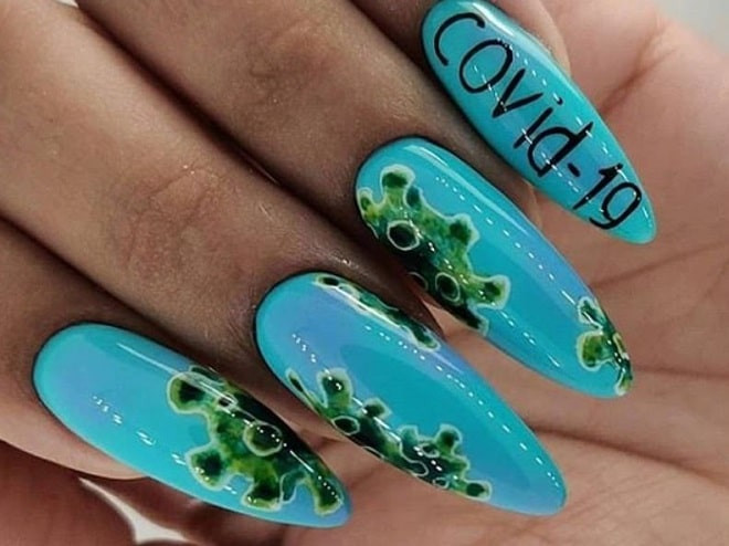Một mẫu nail khác cổ động tinh thần chống dịch của Việt Nam. Một mẫu nail khác cổ động tinh thần chống dịch của Việt Nam.