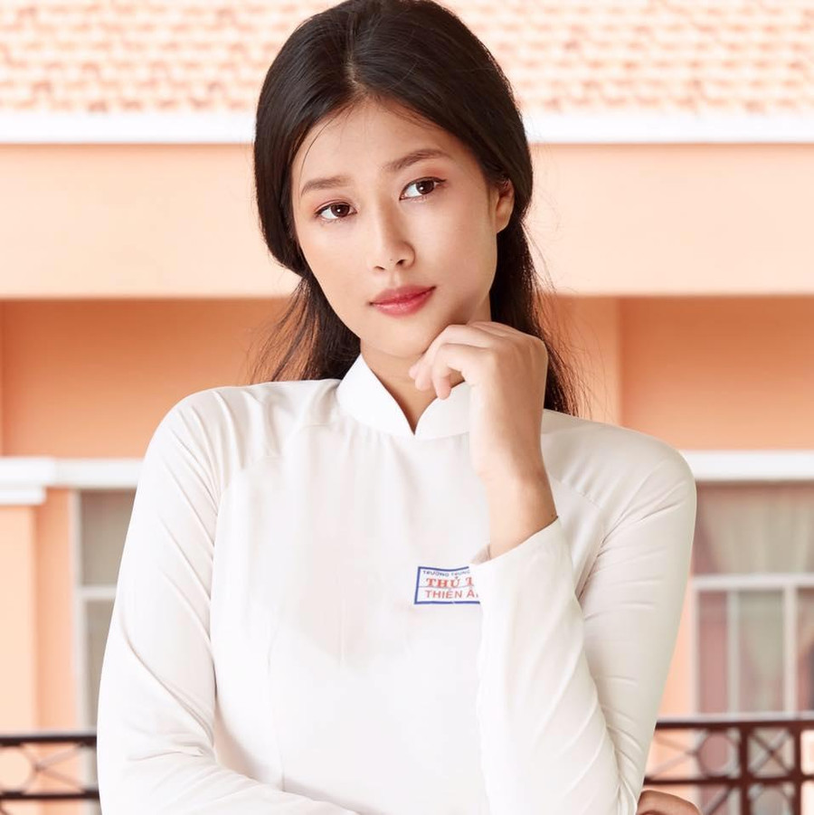 Nhan sắc trong trẻo của Đoàn Thiên Ân khi còn là học sinh cấp 3.