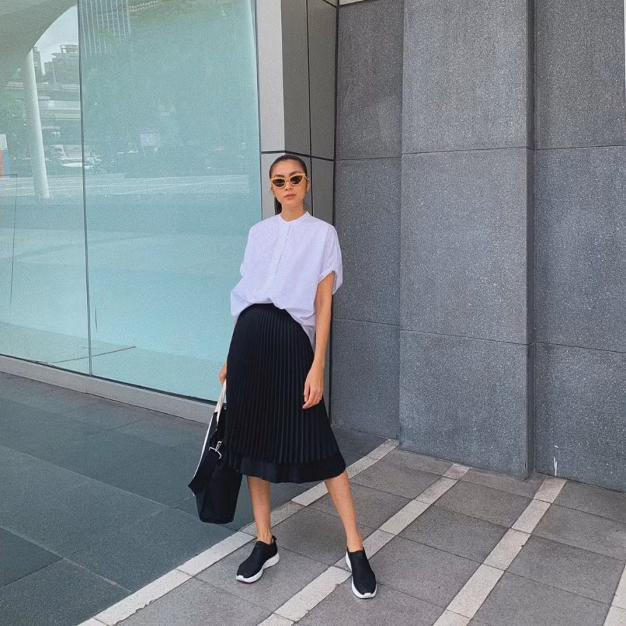 Học cách Tăng Thanh Hà diện đi diện lại đồ cũ nhưng vẫn tinh tế, thanh lịch ảnh 6 Empty