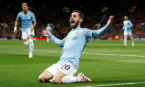 Bernardo Silva mừng bàn mở tỷ số khi hiệp hai trôi qua được 10 phút