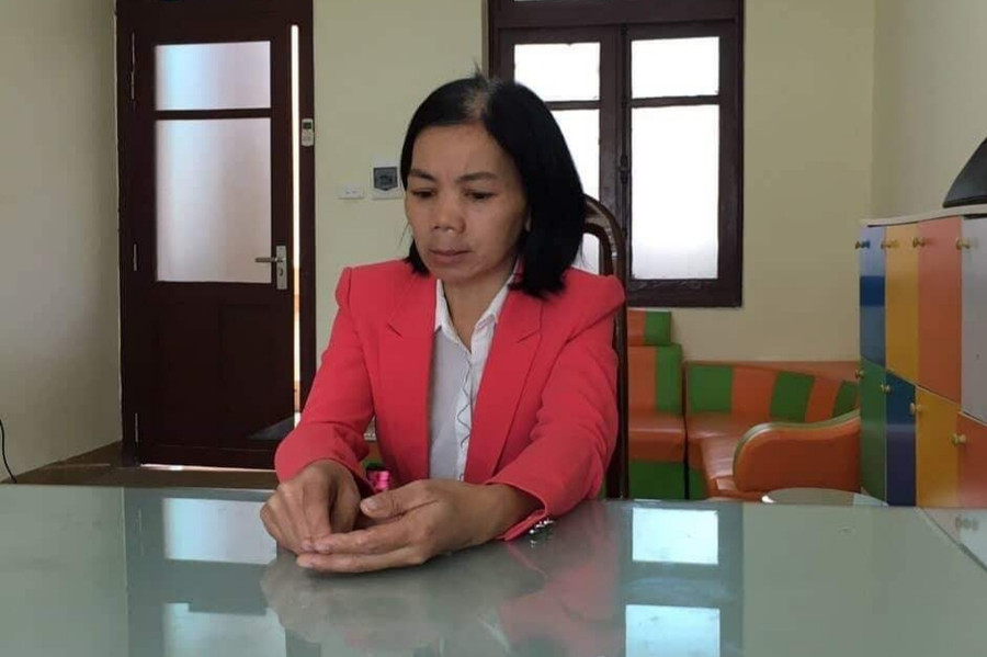 Bùi Kim Thu tại cơ quan điều tra. Bùi Kim Thu tại cơ quan điều tra.