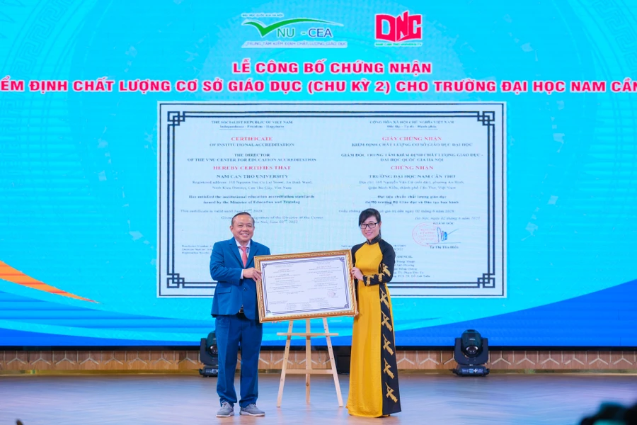 Đại học Nam Cần Thơ đạt kiểm định chất lượng giáo dục chu kỳ 2.