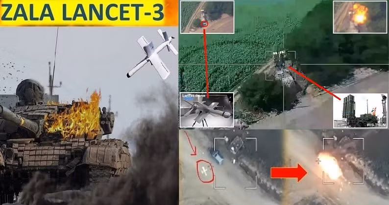 Clip nóng UAV Lancet một đòn đánh diệt 2 pháo Krab