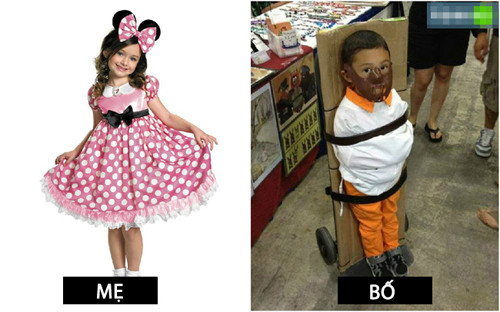 Sự khác nhau khi bố và mẹ trông con.