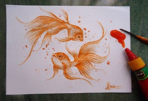 Vẽ tranh sinh động bằng than củi, tàn thuốc