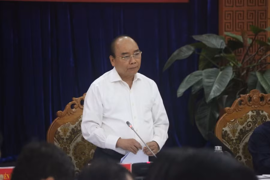 Thủ tướng Nguyễn Xuân Phúc phát biểu tại buổi làm việc.