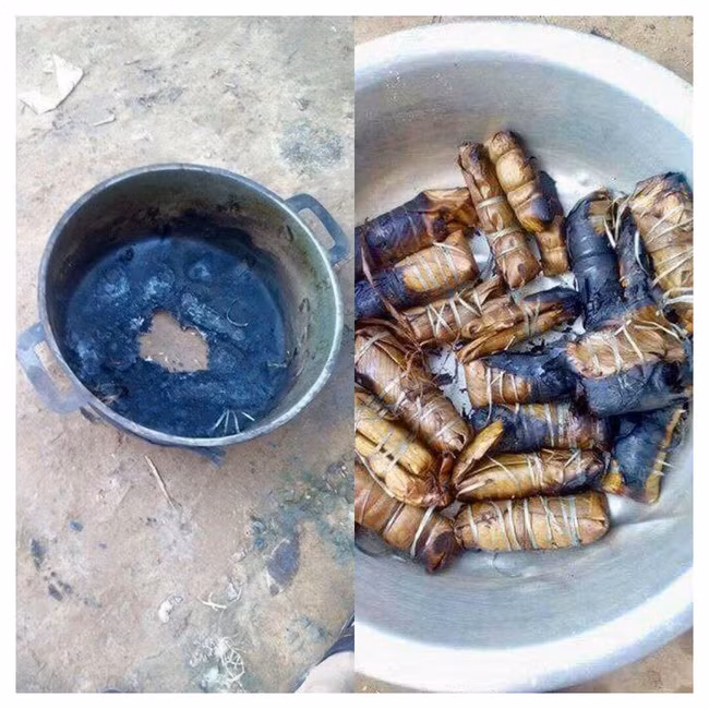 Cười muốn ngất với nồi bánh chưng cháy đến thủng cả nồi của nàng dâu mới - Ảnh 3.