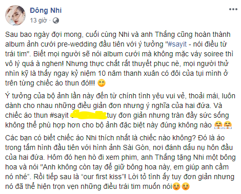 Đông Nhi bất ngờ tung loạt ảnh cưới, vô tư chia sẻ nụ hôn đầu tiên với Ông Cao Thắng - Ảnh 1 Đông Nhi bất ngờ tung loạt ảnh cưới, vô tư chia sẻ nụ hôn đầu tiên với Ông Cao Thắng - Ảnh 1