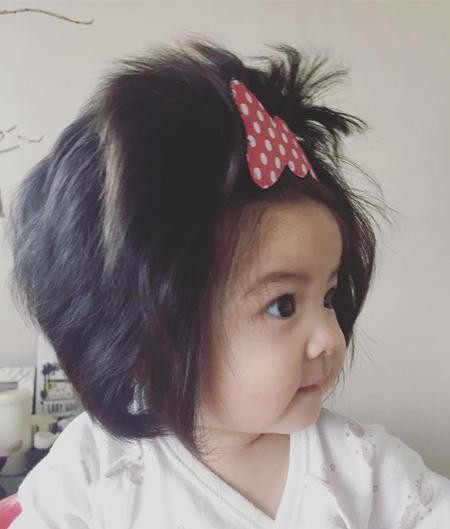 Nhật Bản: Bé 7 tháng tuổi có mái tóc bồng bềnh như mây thu hút vạn người xem ảnh 3 Chanco trông hết sức dễ thương khi được mẹ cài các phụ kiện lên tóc