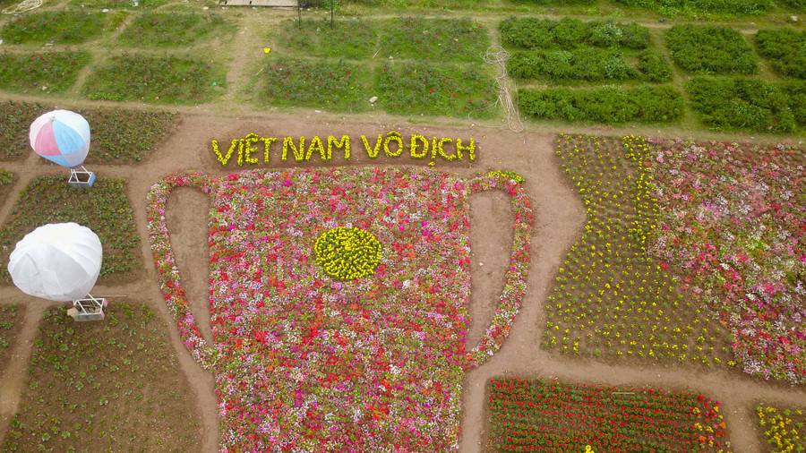 Trên đầu chiếc Cup có dòng chữ “Việt Nam Vô Địch”. Trên đầu chiếc Cup có dòng chữ “Việt Nam Vô Địch”.