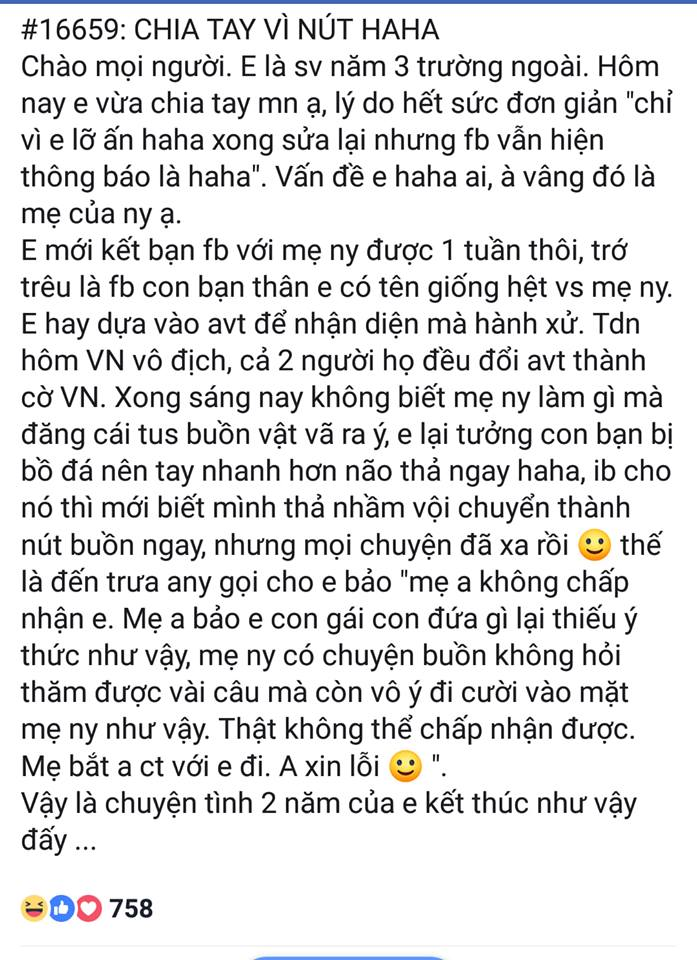 Chia tay vì nhỡ tay comment biểu tượng này trên Facebook mẹ người yêu ảnh 1