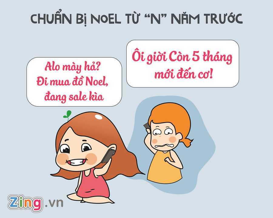 Nhiều người không chỉ chuẩn bịGiáng sinhtừ vài tuần hoặc vài ngày trước, mà quần áo đã lên sẵn tự lúc nào rồi. Đi đâu thấy áo đỏ, dài tay, cổ lọ là chuẩn bị sẵn hết, đợi đến ngày Noel là "xõa" thôi. 8 kieu nguoi