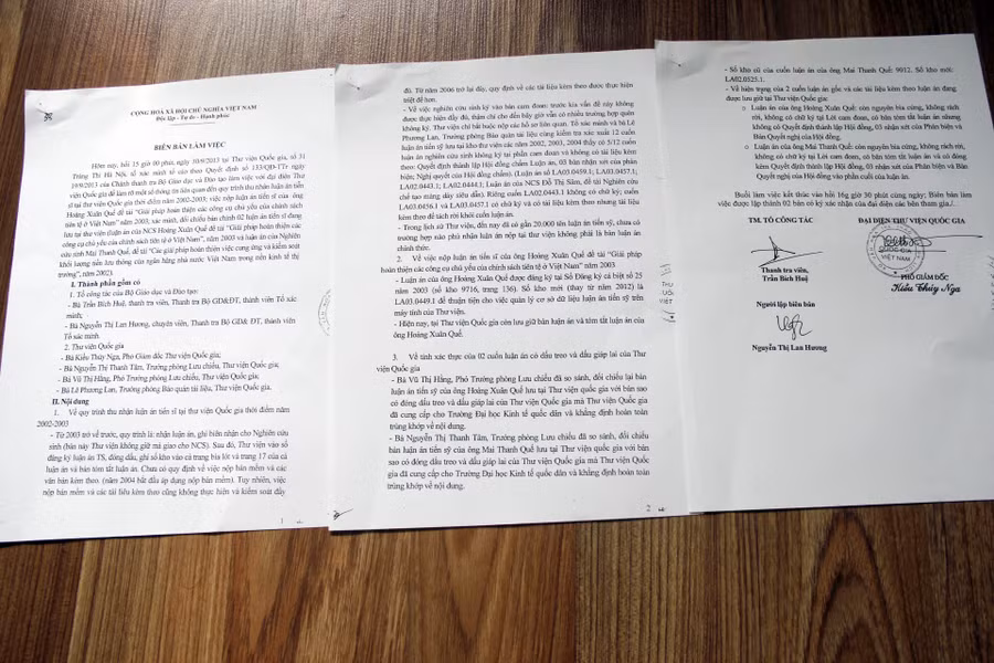 Biên bản làm việc của giữa Bộ GD&ĐT với Thư viện Quốc gia ngày 30/9/2013