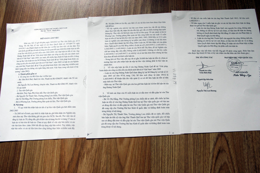 Biên bản làm việc của giữa Bộ GD&ĐT với Thư viện Quốc gia ngày 30/9/2013