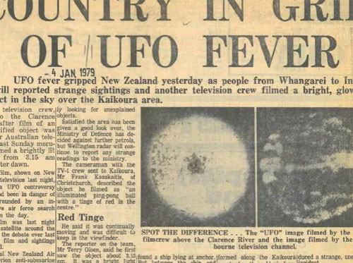 Thực hư cuộc chạm trán UFO của phi công và hành khách ở New Zealand ảnh 1 Bài báo viết về các hành khách đã chụp được quầng sáng bí ẩn trên bờ biển ở New Zealand, được đăng trên tờ Herald vào ngày 3/1/1979. Ảnh: News.