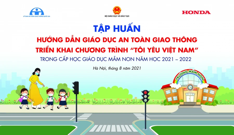 Tập huấn giáo dục ATGT cho cấp mầm non thông qua hình thức họp trực tuyến.