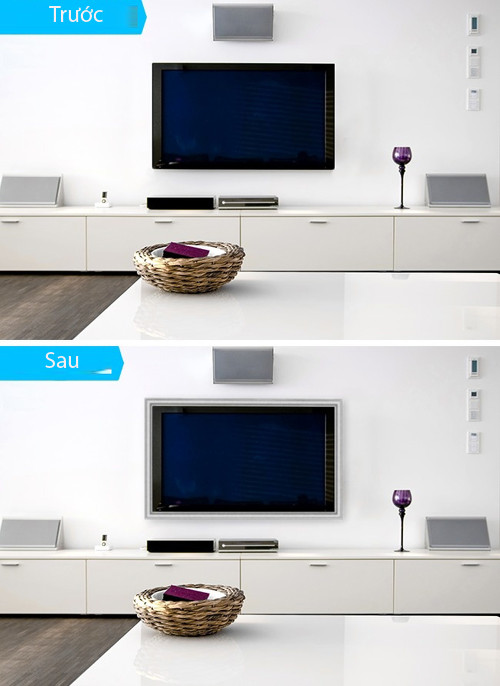 Dùng các loại khung cho đồ vật trong nhà. Hãy thử đóng khung cho chiếc gương quá khổ hay chiếc tivi trong phòng khách nhà bạn. Bạn có thể tự làm những chiếc khungtừ phích cắm hoặc ổ cắm. Cách này có thể khiến bất cứ đồnội thất nào trông ấn tượng hơn, biến căn hộ bình thường thành một nơi đáng sống. Title10 Affordable Ways to Turn Your Home Into a Place Youll Love Coming Back to Every Day - 9