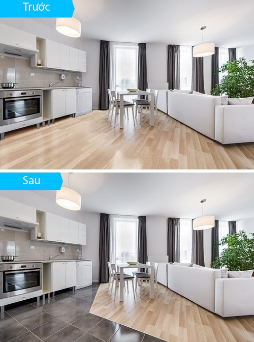 Tạo ra những khu vực bên trong căn hộgiúp ngôi nhà bạn ấm cúng và tạo cảm giác thoải mái, riêng tư. Bạn không cần xâytường hay muagiá sách nặng. Việc cần làm là sơn tường với màu sắc khác nhau hoặc dùng vải sơn lót sàn. Cách này rất hữu ích cho các studio và căn hộ nhỏ. Title10 Affordable Ways to Turn Your Home Into a Place Youll Love Coming Back to Every Day - 6