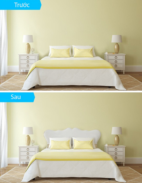 Thay đổi đầu giường. Giườnglà điểm nhấn trong bất cứphòng ngủ nào. Nó được xem là phần nổi bật nhất trong thiết kế của căn phòng này. Hãy tập trunghơn vào việc thay đổi phần thành giường và bạn sẽ thấy tổng thể căn phòng thay đổi ra sao. Title10 Affordable Ways to Turn Your Home Into a Place Youll Love Coming Back to Every Day - 8