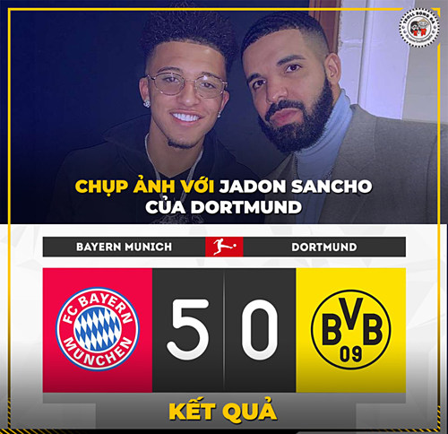 Sancho giúp Bayern đánh bại Dortmund với tỉ số không tưởng.