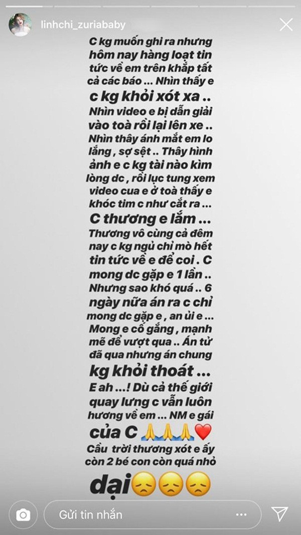 Lời nhắn dài của Linh Chi cho Ngọc Miu.