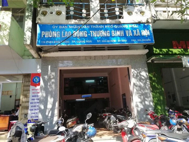 Phòng LĐ-TB&XH TP Quảng Ngãi. Ảnh: NH.