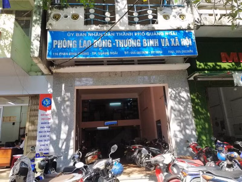Phòng LĐ-TB&XH TP Quảng Ngãi. Ảnh: NH.