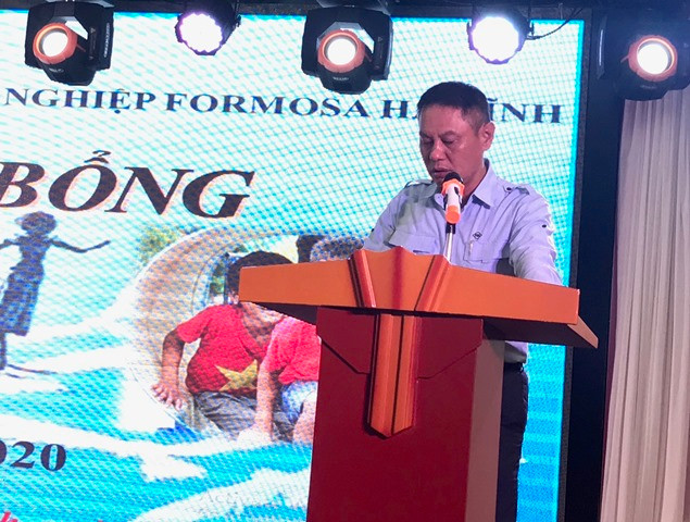 Ông Ngưu Tuấn Phát, Trưởng Ban quản lý Formosa Hà Tĩnh phát biểu tại buổi lễ. Ông Ngưu Tuấn Phát, Trưởng Ban quản lý Formosa Hà Tĩnh phát biểu tại buổi lễ.