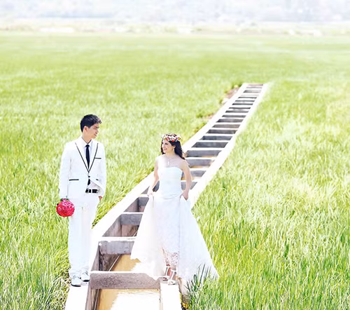 Ảnh cưới của Audrey đượcchụp ởViệt Nam. Ảnh: Nhân vật cung cấp