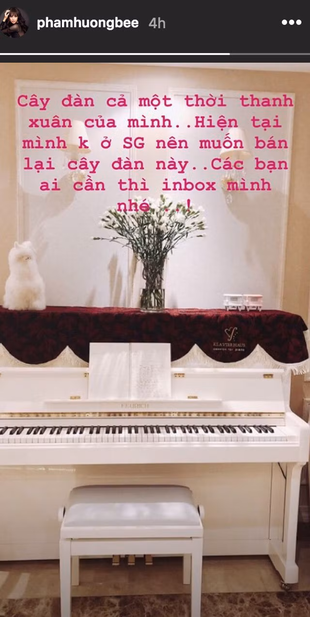 Phạm Hương bất ngờ rao bán cây đàn gắn với tuổi thanh xuân của mình ở căn hộ hiện tại tại Sài Gòn