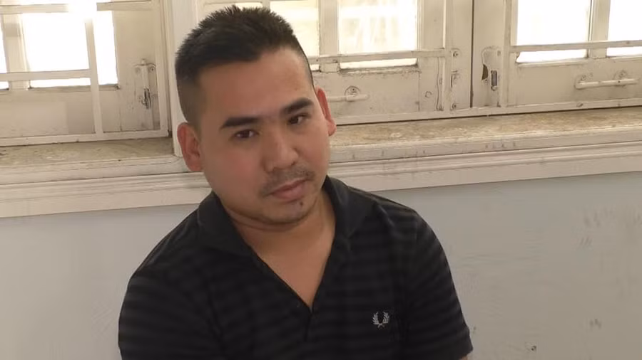 Đối tượng Trần Văn Đạo tại cơ quan công an. Ảnh: Công an.