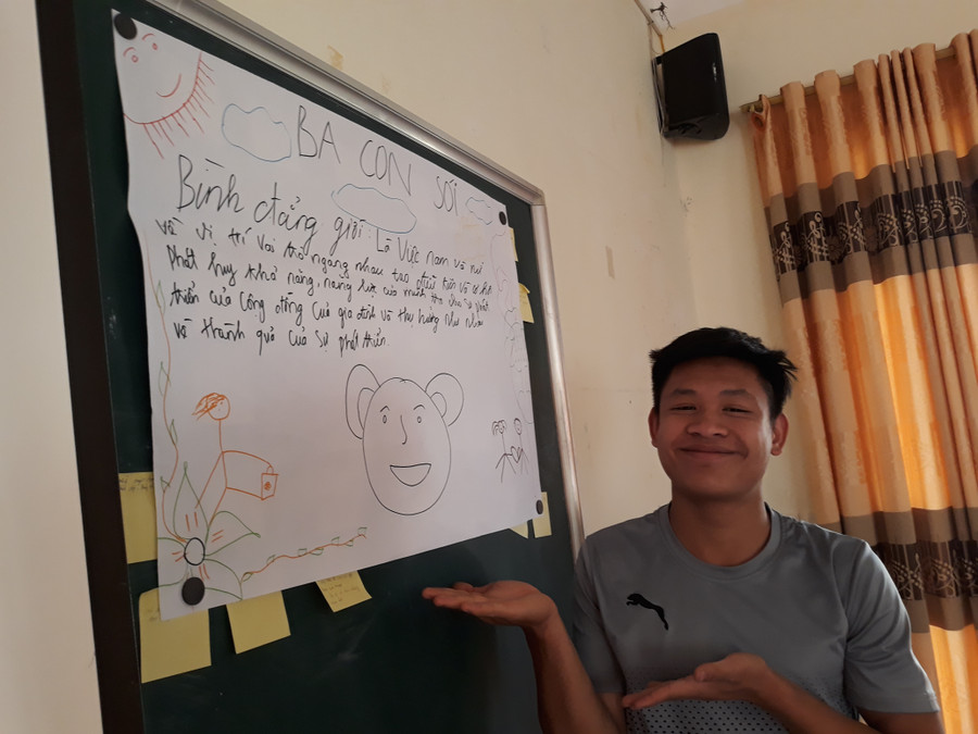 Tự tin thuyết trình chủ đề bình đẳng giới. Ảnh nhân vật cung cấp.
