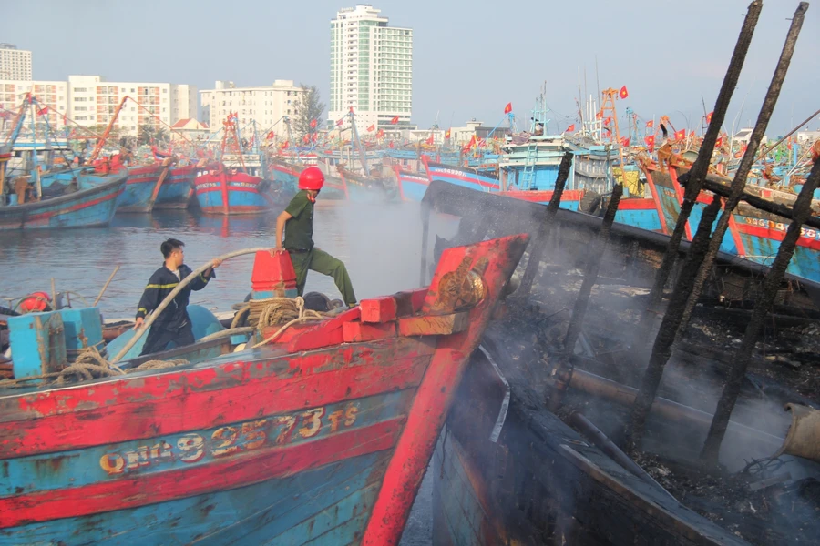 Hiện trường vụ cháy lớn.