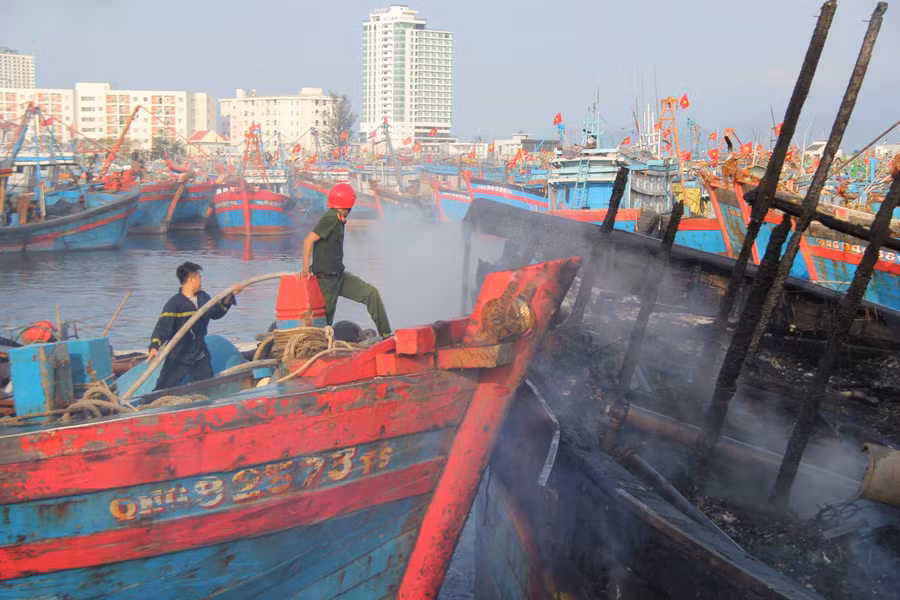 Hiện trường vụ cháy lớn.