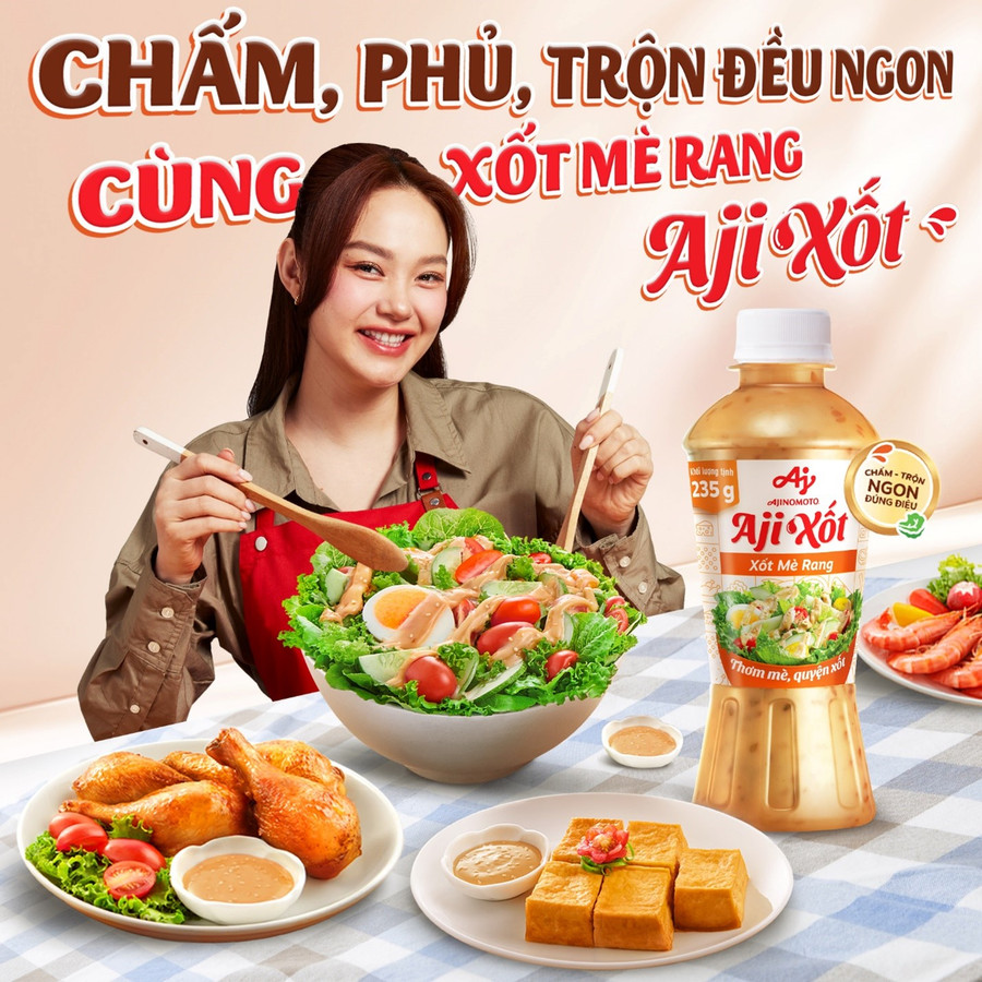 Xốt Mè Rang "Aji-Xốt”công thức độc đáo theo khẩu vị Việt. Xốt Mè Rang "Aji-Xốt”công thức độc đáo theo khẩu vị Việt.