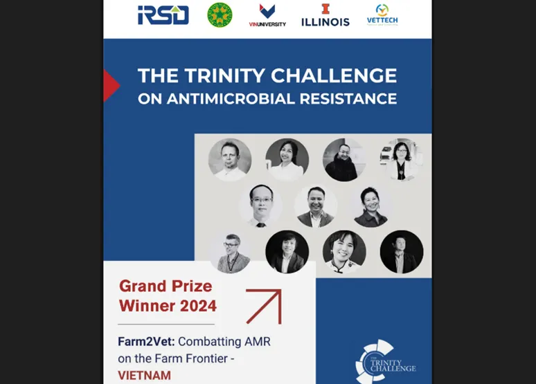 Dự án được dẫn dắt bởi các giảng viên VinUni về kháng kháng sinh trong Thú y vừa xuất sắc giành giải thưởng lớn Nhất cuộc thi sáng tạo y tế toàn cầu – Thử thách Trinity.