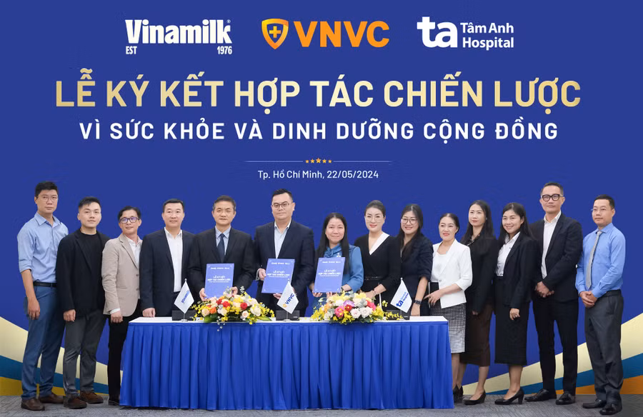 Lễ ký kết hợp tác chiến lược giữa Vinamilk, BVĐK Tâm Anh và VNVC.