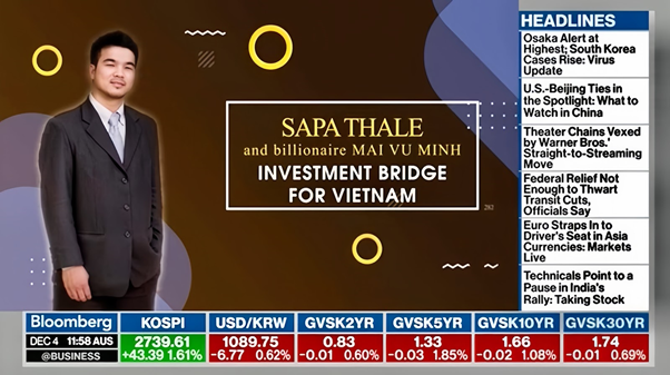 Bloomberg nhiều lần đưa tin về tỷ phú Mai Vũ Minh.